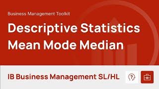 Descriptive Statistics - Mean, Mode, Median video thumbnail