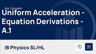 Uniform Acceleration - Equation Derivations video thumbnail