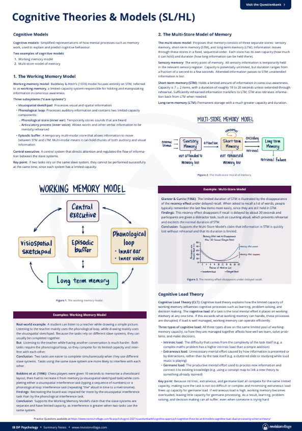 Cognitive Theories & Models